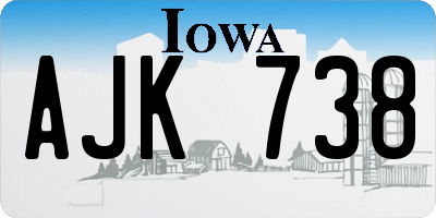 IA license plate AJK738