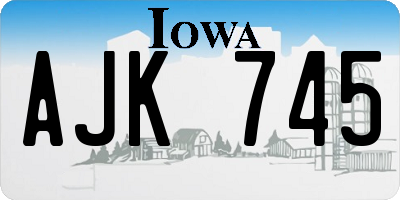 IA license plate AJK745