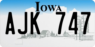 IA license plate AJK747