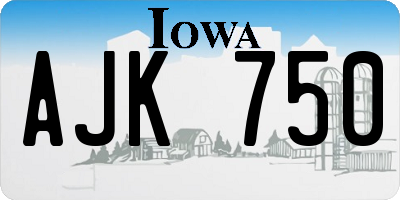 IA license plate AJK750