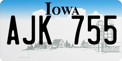 IA license plate AJK755