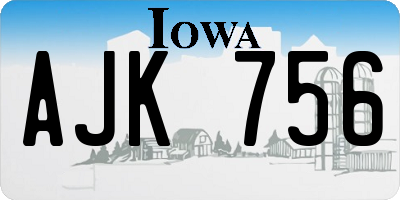 IA license plate AJK756