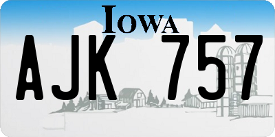 IA license plate AJK757