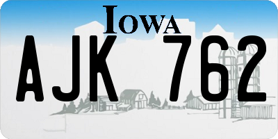 IA license plate AJK762