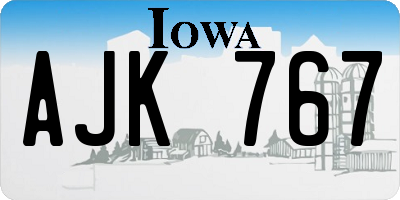IA license plate AJK767