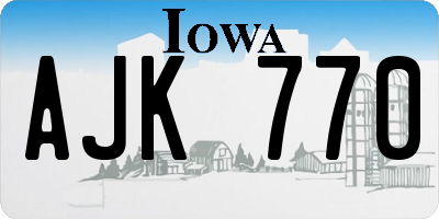 IA license plate AJK770