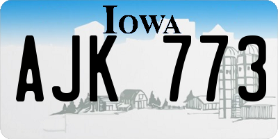 IA license plate AJK773