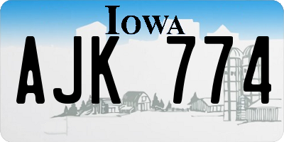 IA license plate AJK774