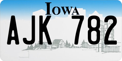 IA license plate AJK782
