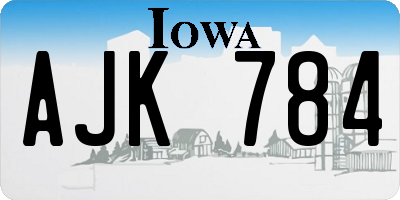 IA license plate AJK784