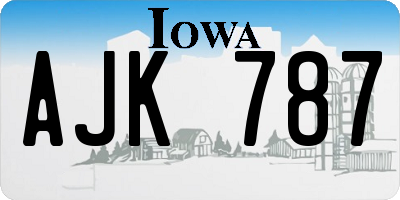 IA license plate AJK787