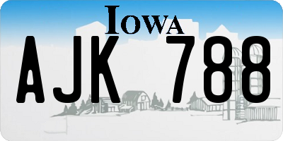 IA license plate AJK788