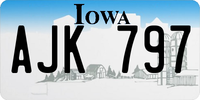 IA license plate AJK797