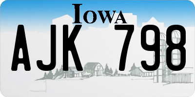 IA license plate AJK798