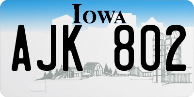 IA license plate AJK802