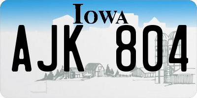 IA license plate AJK804