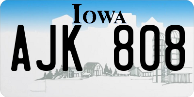 IA license plate AJK808