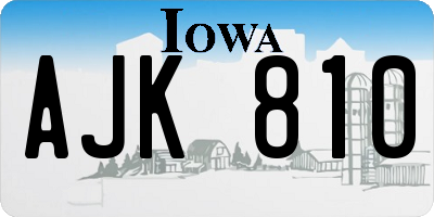 IA license plate AJK810