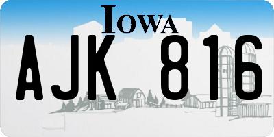 IA license plate AJK816