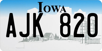 IA license plate AJK820