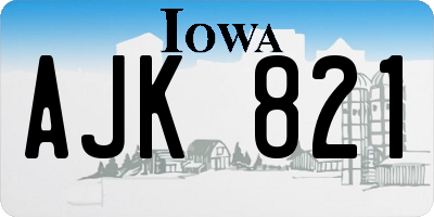 IA license plate AJK821