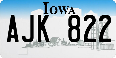 IA license plate AJK822