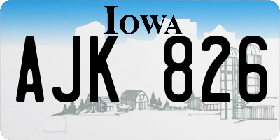 IA license plate AJK826