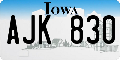 IA license plate AJK830