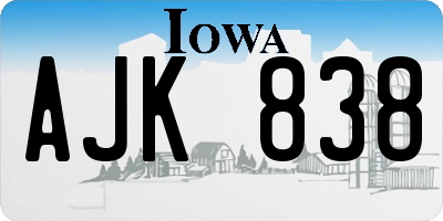 IA license plate AJK838