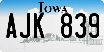 IA license plate AJK839