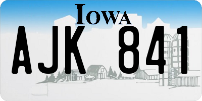 IA license plate AJK841