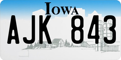 IA license plate AJK843