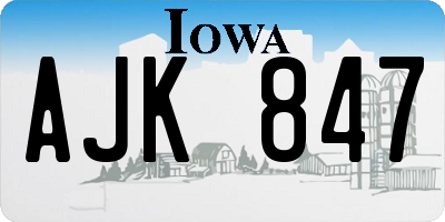 IA license plate AJK847