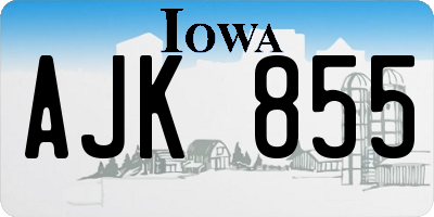 IA license plate AJK855