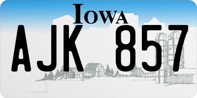 IA license plate AJK857