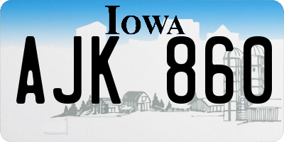 IA license plate AJK860