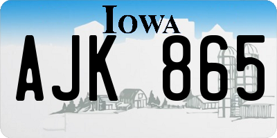 IA license plate AJK865