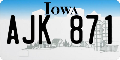 IA license plate AJK871