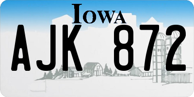 IA license plate AJK872