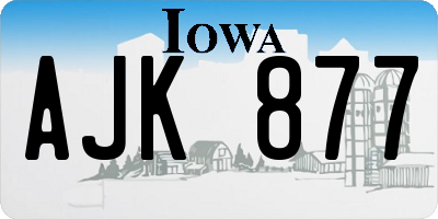 IA license plate AJK877