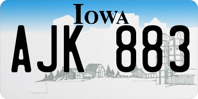 IA license plate AJK883