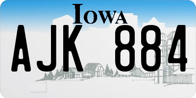 IA license plate AJK884