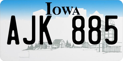 IA license plate AJK885