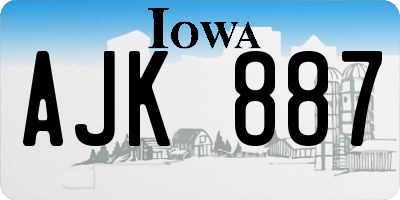IA license plate AJK887