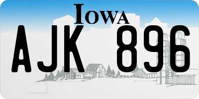 IA license plate AJK896
