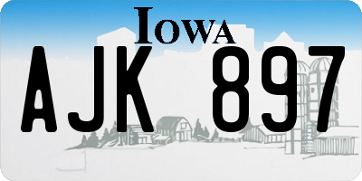 IA license plate AJK897