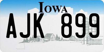 IA license plate AJK899