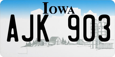 IA license plate AJK903