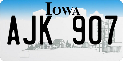 IA license plate AJK907