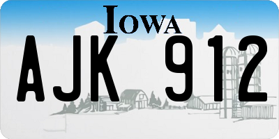 IA license plate AJK912